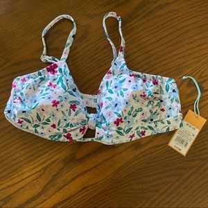 Target Kona Sol Knot-Front Floral Bikini top M